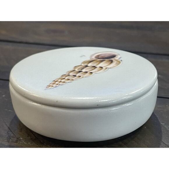 Fabienne Jouvin Paris France Ceramic Shell Seashell Lidded Trinket Jewelry Box - Picture 5 of 7